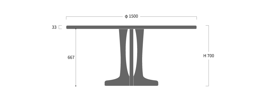 DT-4 丸テーブル 径150寸法図