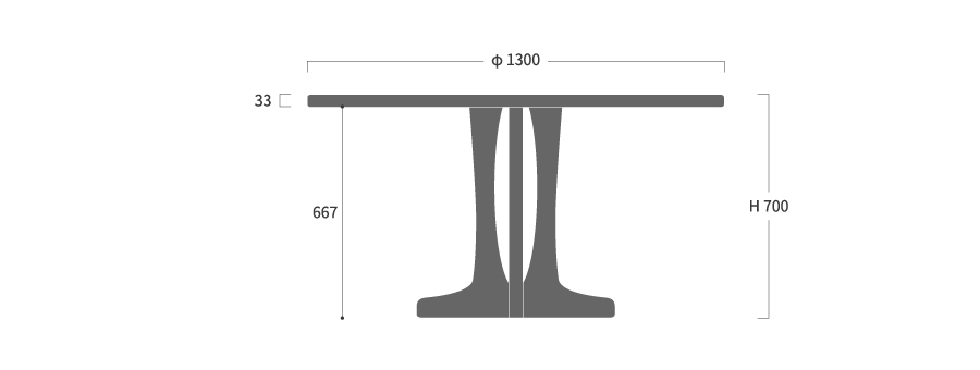 DT-4 丸テーブル 径130寸法図