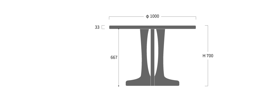 DT-4 丸テーブル 径100寸法図