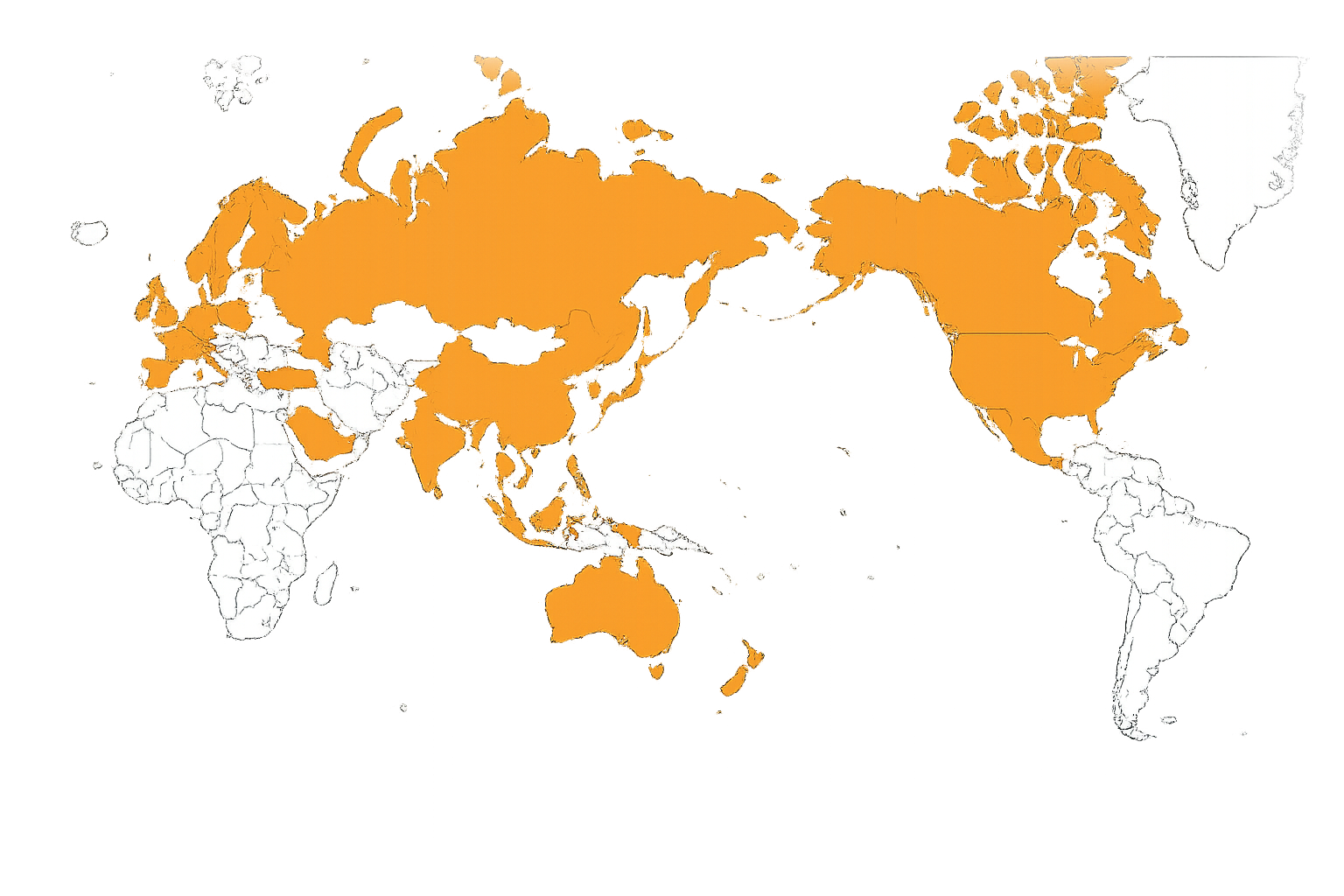 営業エリアの世界地図