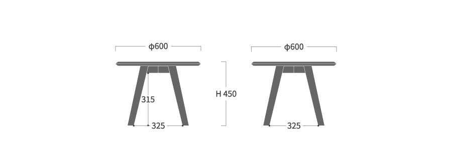 リビングテーブル 丸 60寸法図